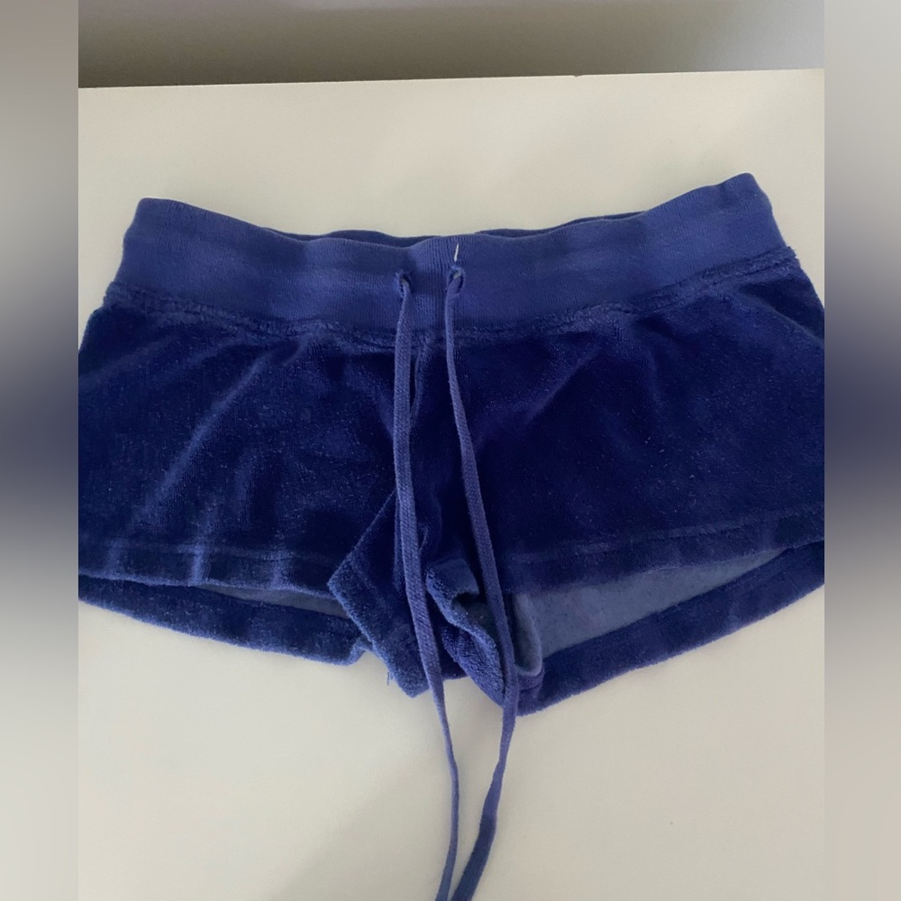 Womens Dark Blue/Purple Hardtail Terry Shorts (size L)